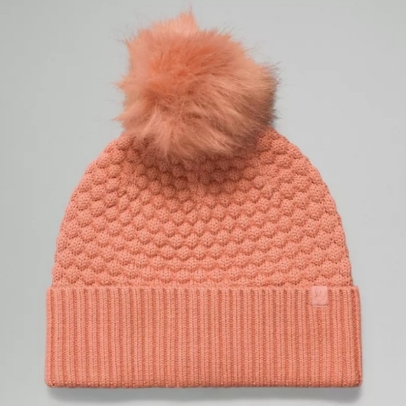 Lululemon Bubble Knit Pom Beanie NWT Pink Savanna PSAV LW9DSQS main image 5